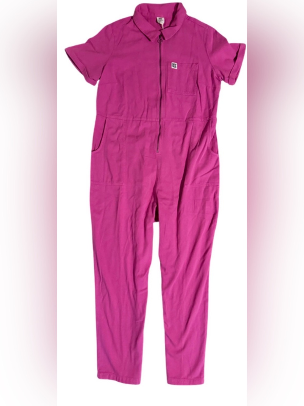 NWT Lucy & Yak Pink Short-Sleeve Jumpsuit UK18/US14 - Picture 2 of 10